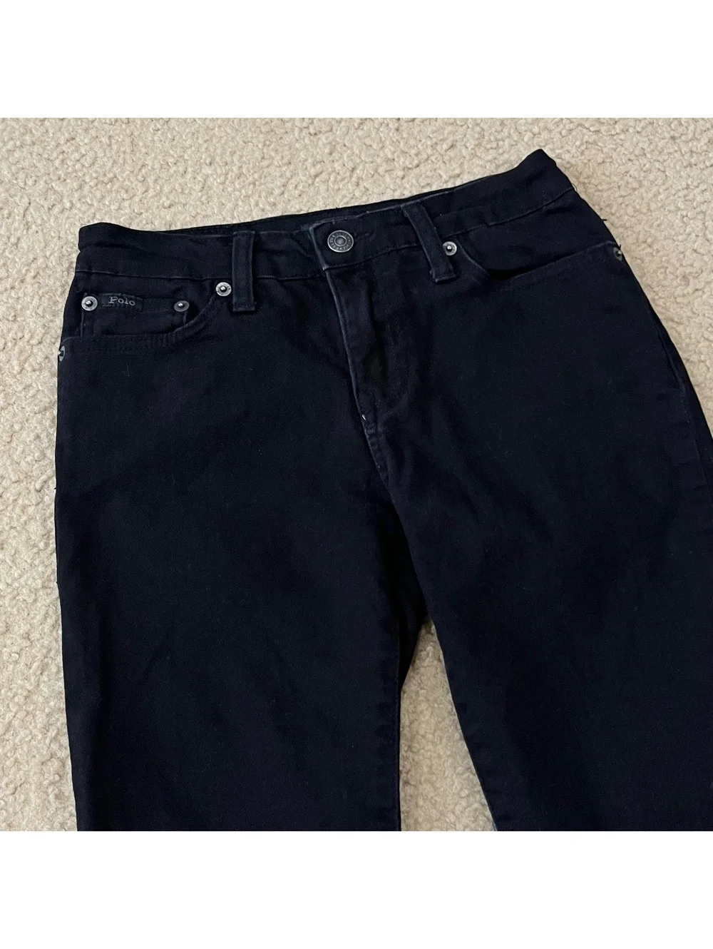 Polo Ralph Lauren Boys The Hampton Straight Black Denim Jeans Size 10